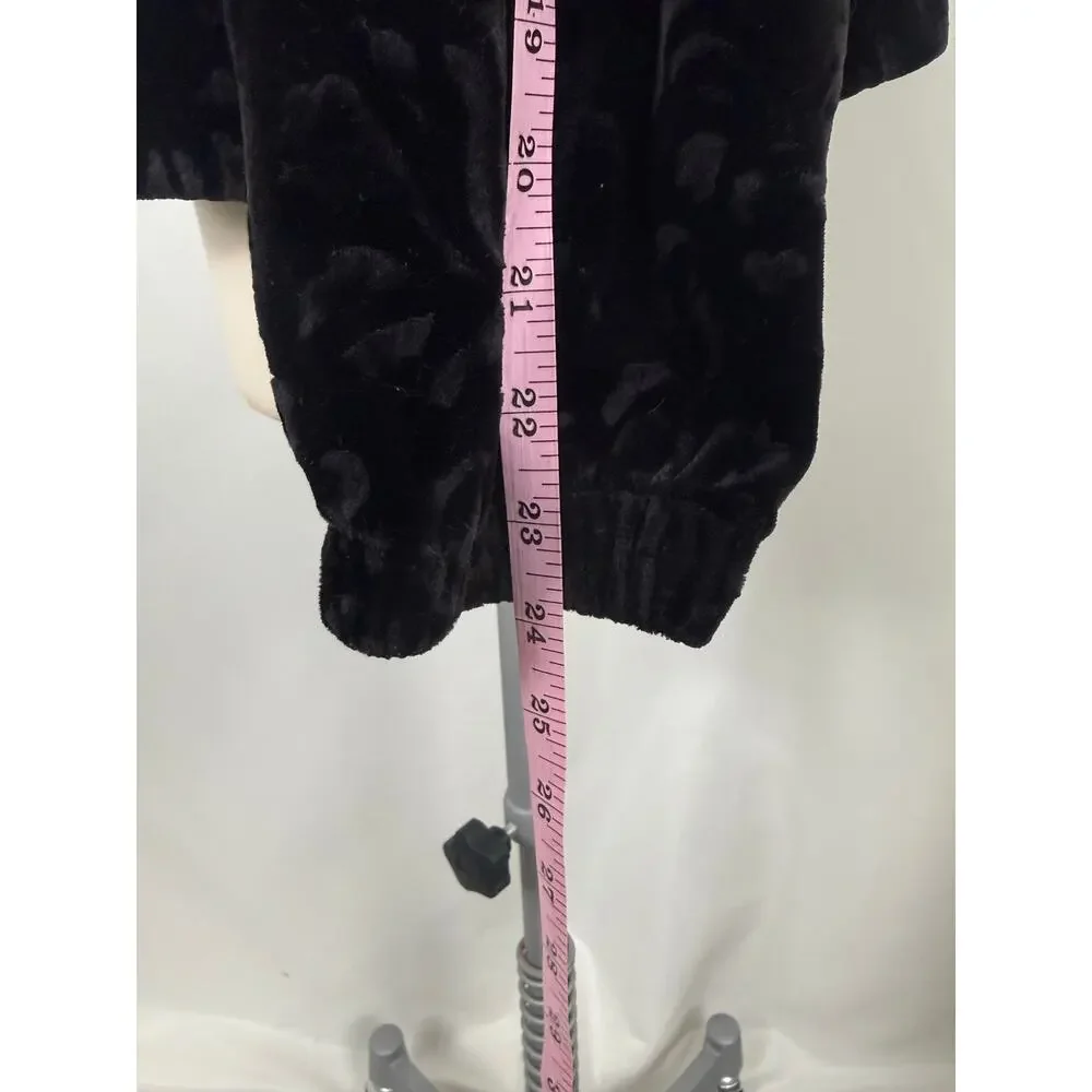 Vintage Teddi‎ XL Velvet Patterned Light Zip-up Jacket Dark Romantic Vamp Gothic